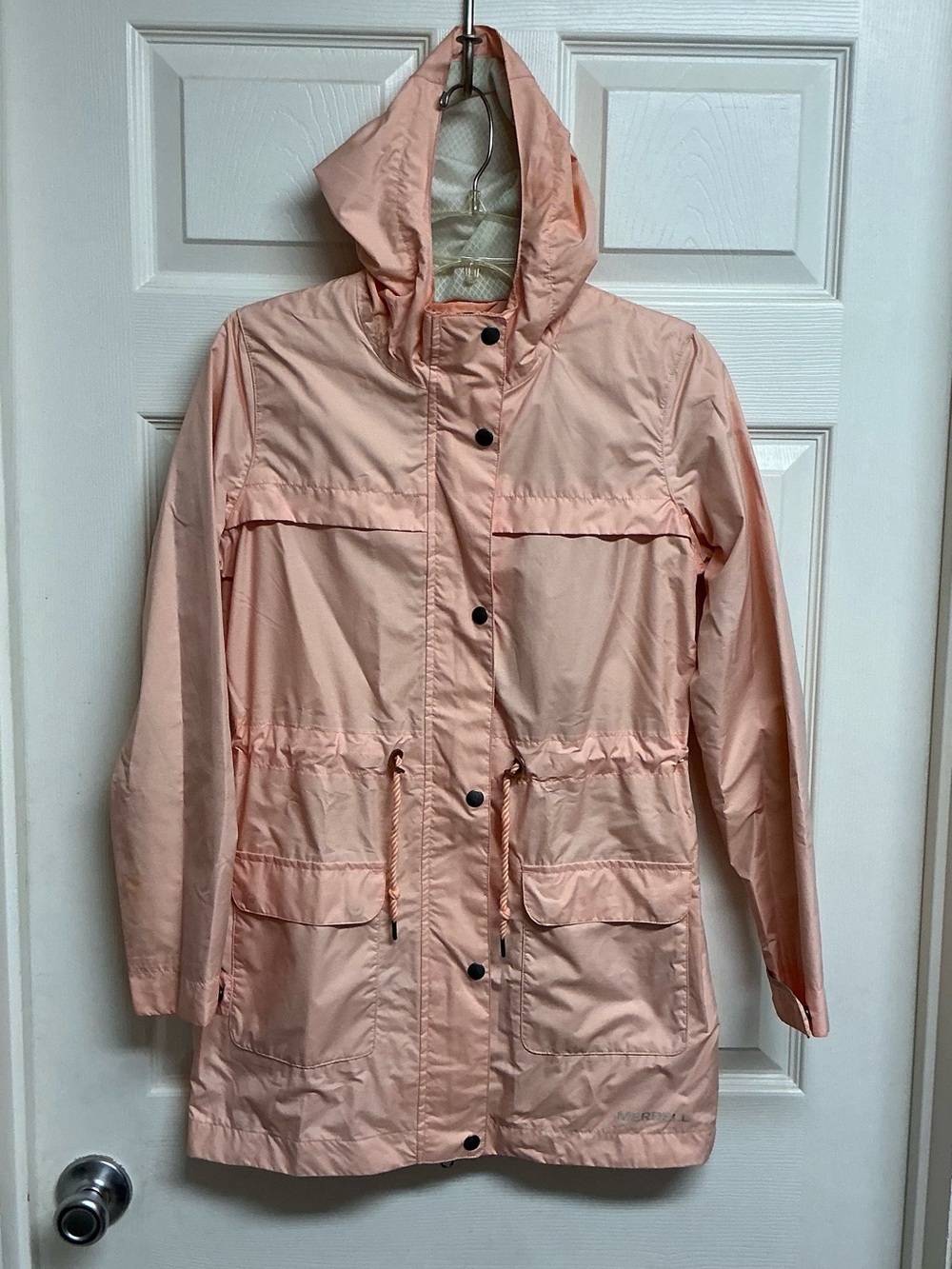 Merrell Women’s Sz XS Peach Select X Dry Waterproof Rain Wind Packable Jacket - Picture 1 of 9